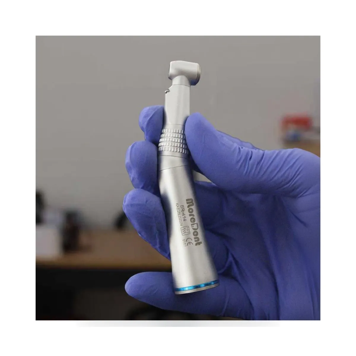 More Dent 1:1 metal dental contre-angle with LED head and push-button