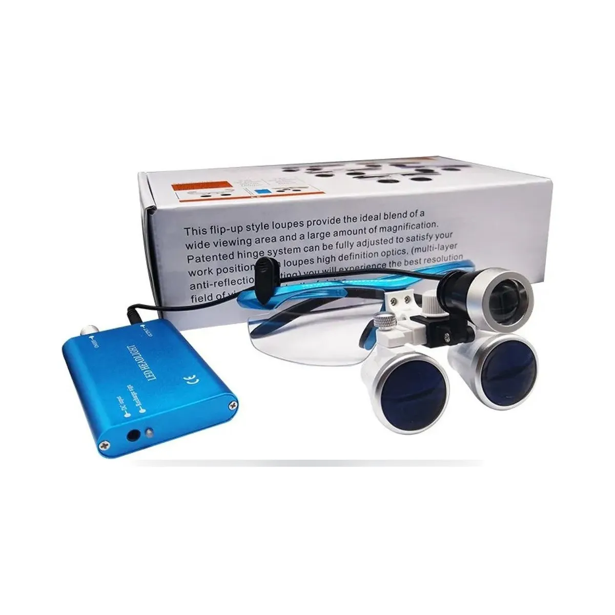 More Dent BR-804 binocular loupes with LED headlight and battery