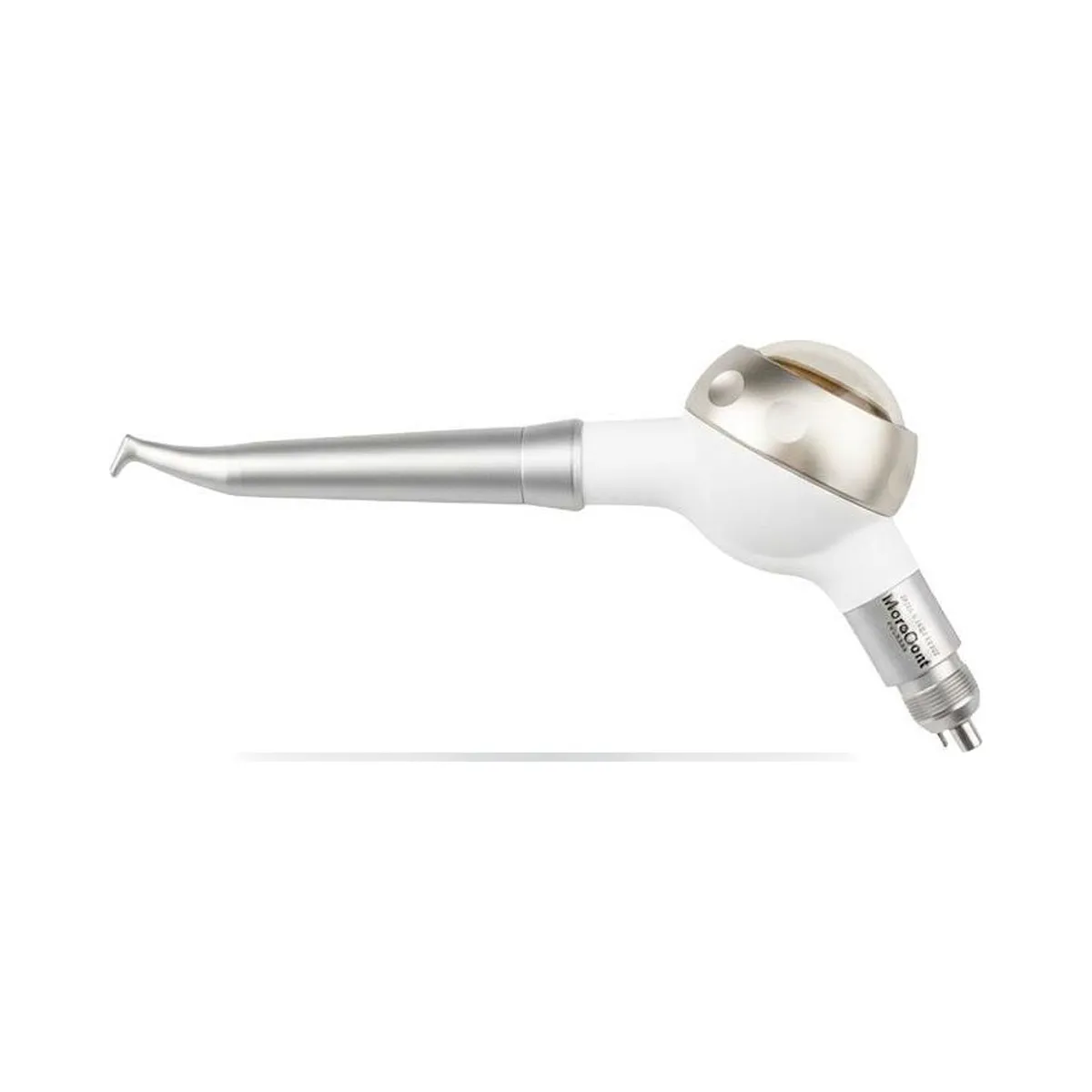 Aéropolisseur dentaire Air Prophy M4 More Dent avec buse 120 degrés et réservoir de poudre.