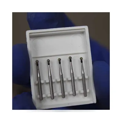 Box of 5 Sani round diamond rotary burs.