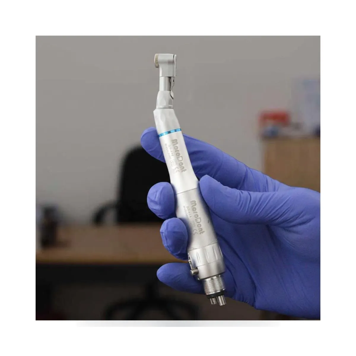 Ensemble More Dent avec micromoteur 4 trous, contre-angle et pièce à main droite en métal.