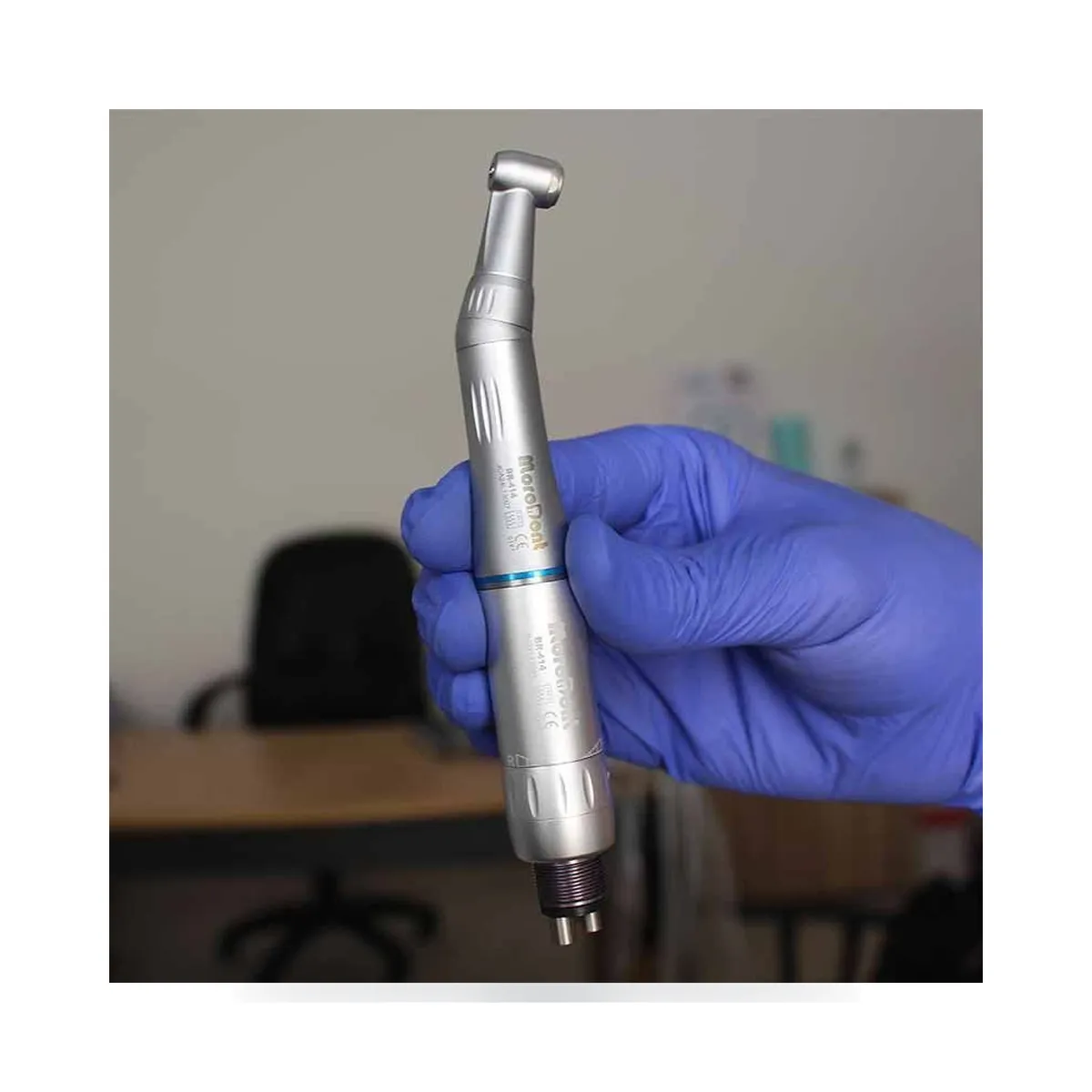 Contre-angle, pièce à main droite et micromoteur pneumatique 4 trous More Dent BR-414J.