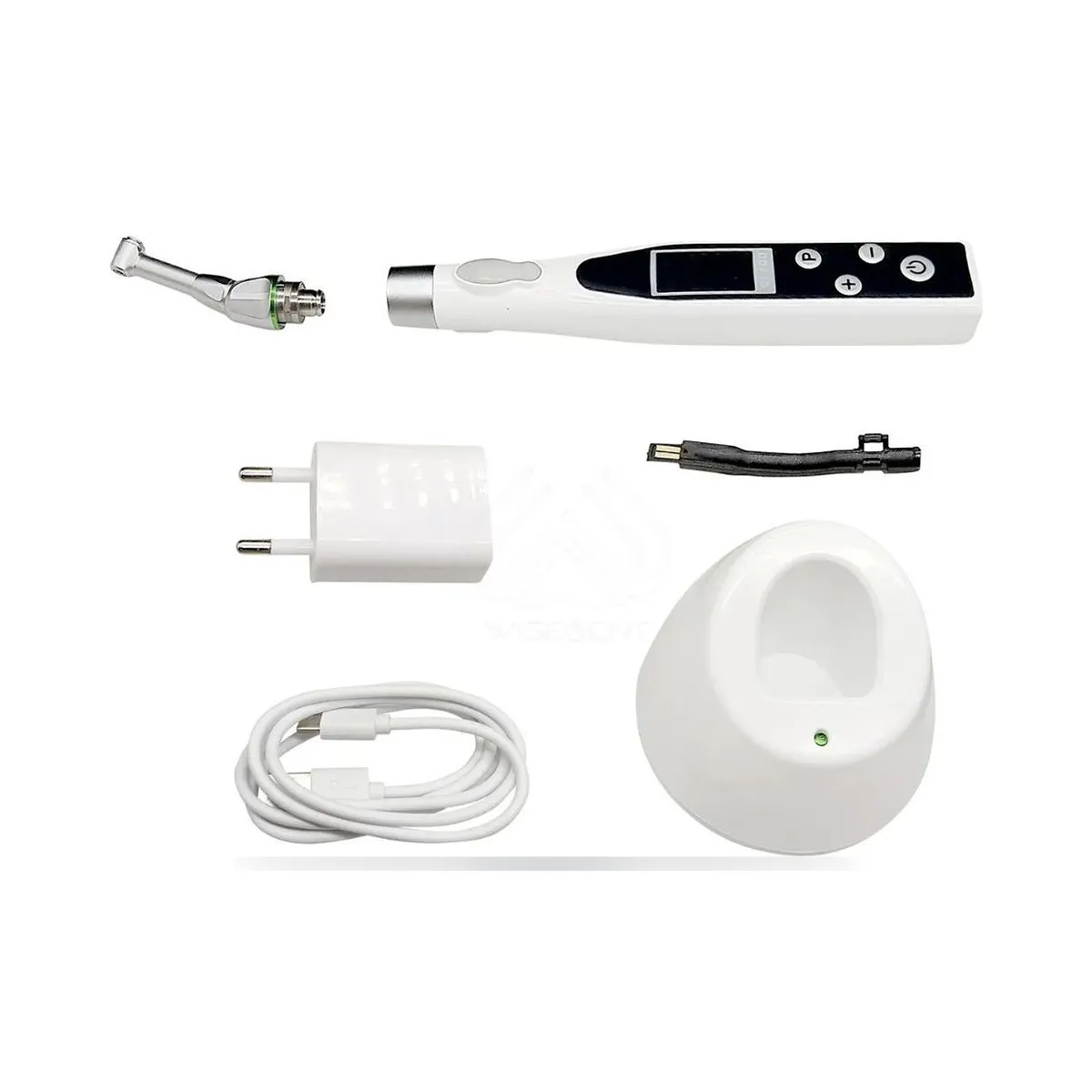 Moteur d'endodontie sans fil More Dent BR-206 blanc avec contre-angle et écran LCD couleur.