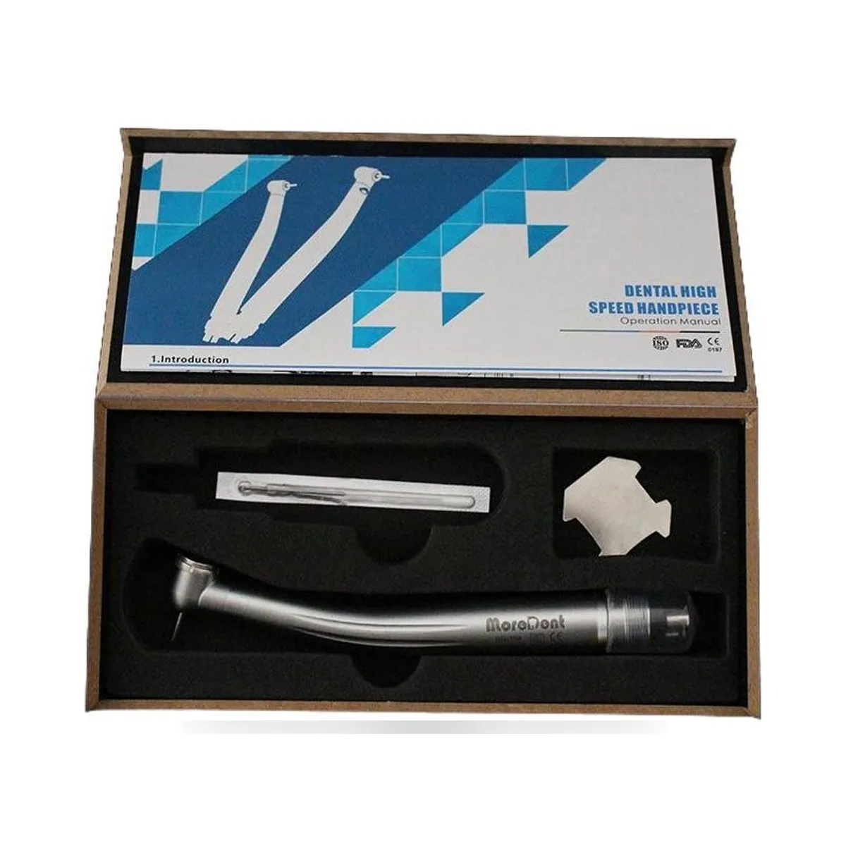 Turbine dentaire métallique More Dent avec raccord 4 trous et bouton-poussoir