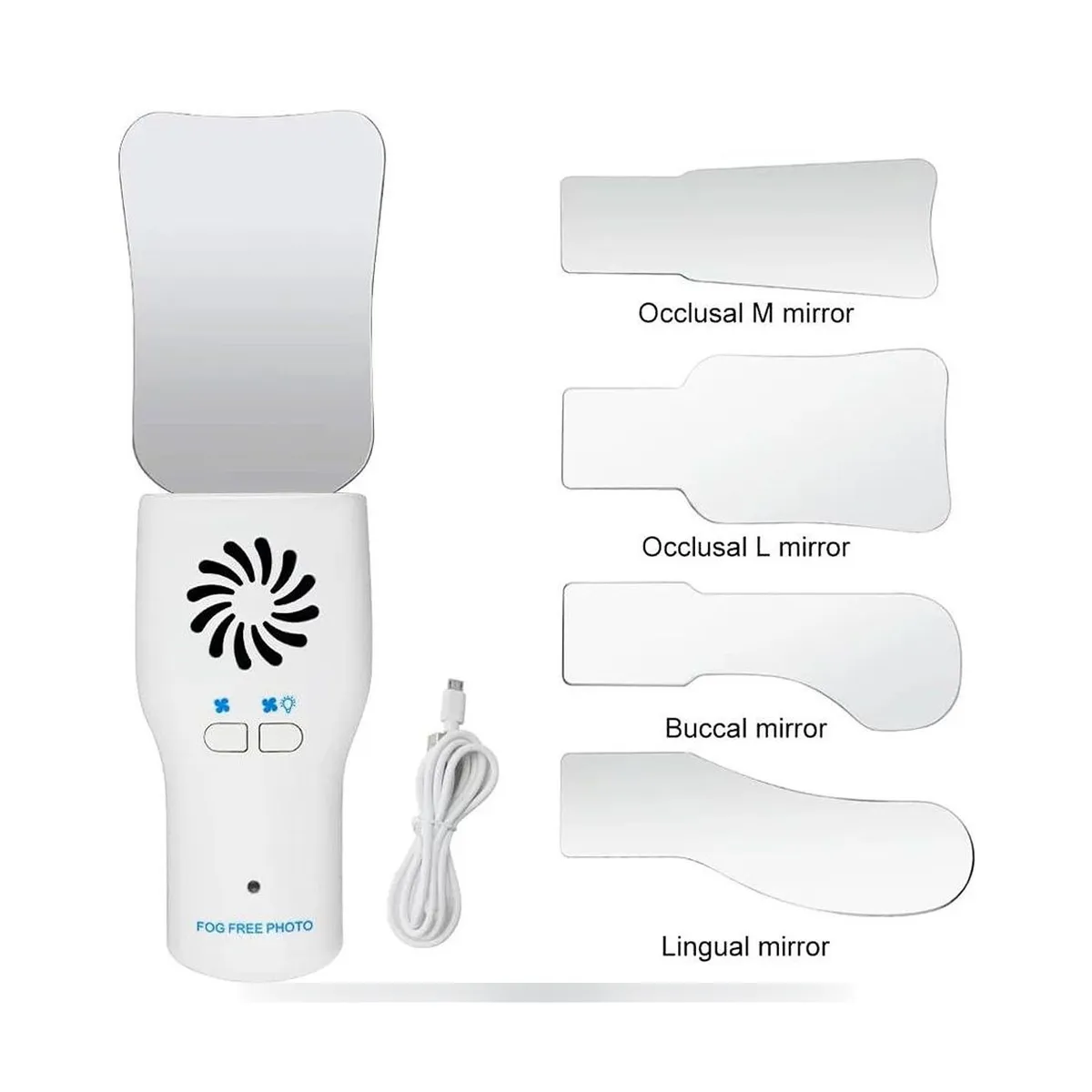 More Dent BR-509 intraoral photography mirror handle with LED lighting.