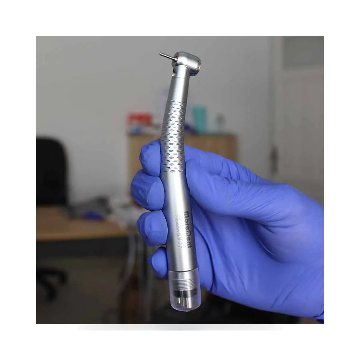More Dent BR-164PH metal dental turbine with standard head and 4-hole connection.
