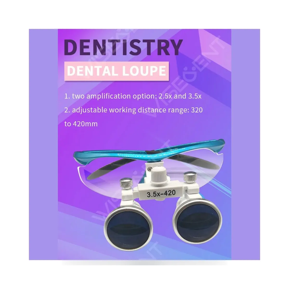 More Dent BR-804 binocular loupes with LED headlight and battery