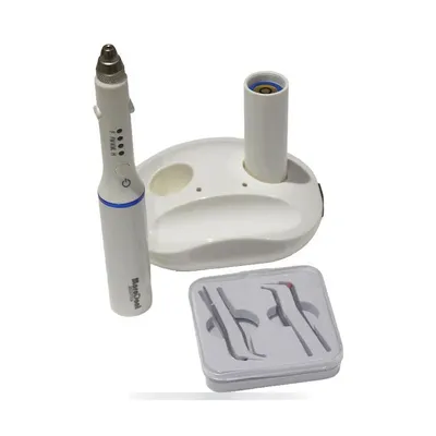 Stylo d'obturation sans fil More Dent BR-102 blanc avec son embout thermique.