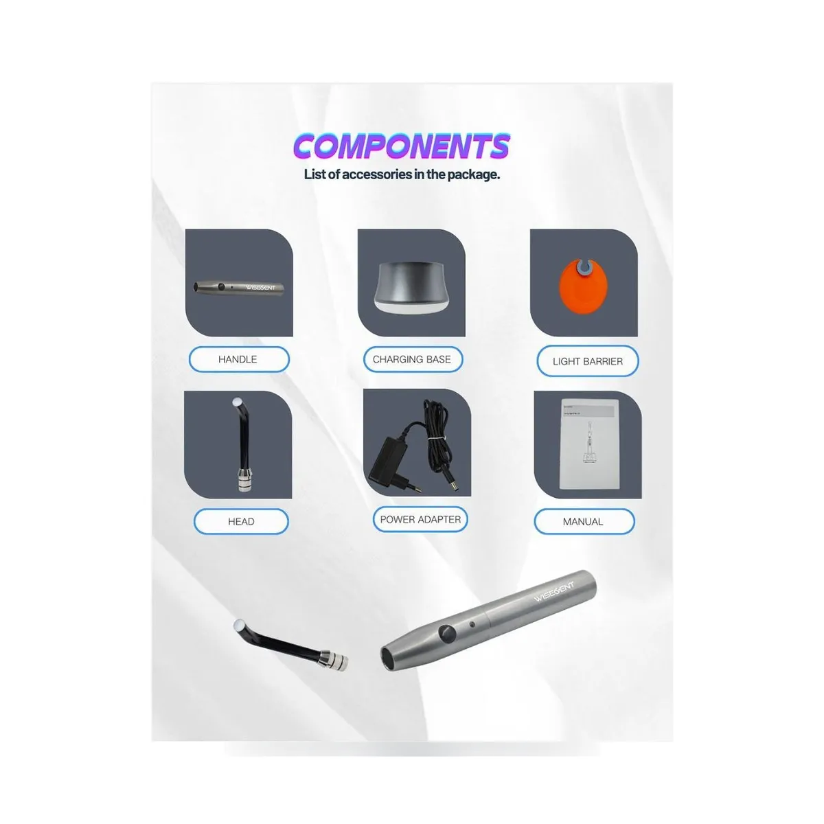 More Dent BR-616pro cordless aluminium dental light curing unit.