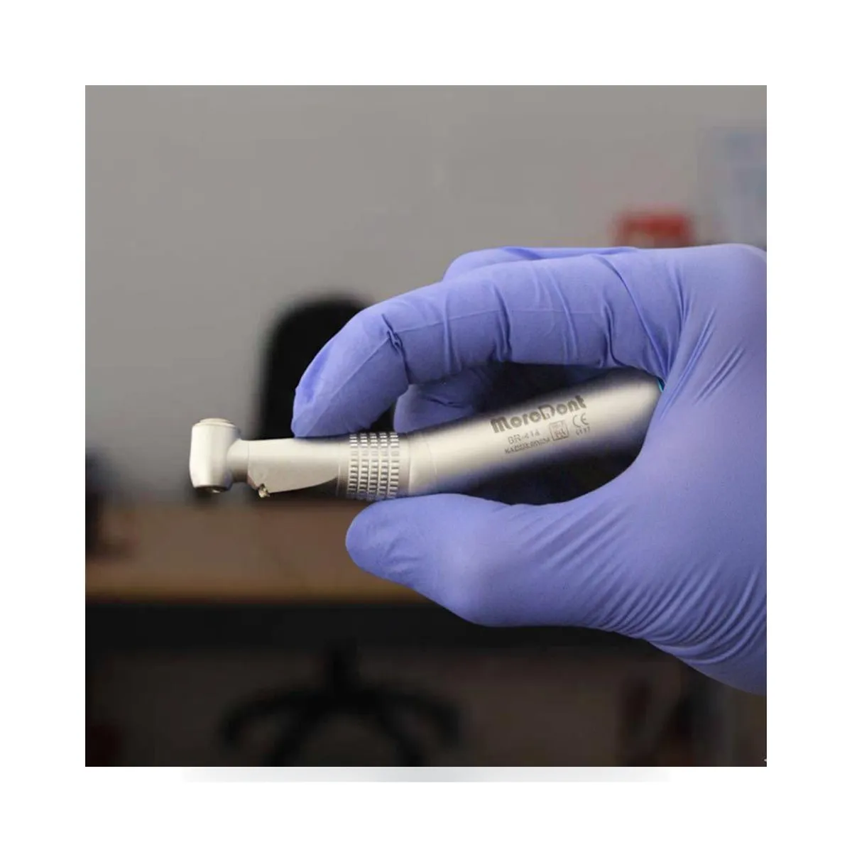 More Dent 1:1 metal dental contre-angle with LED head and push-button