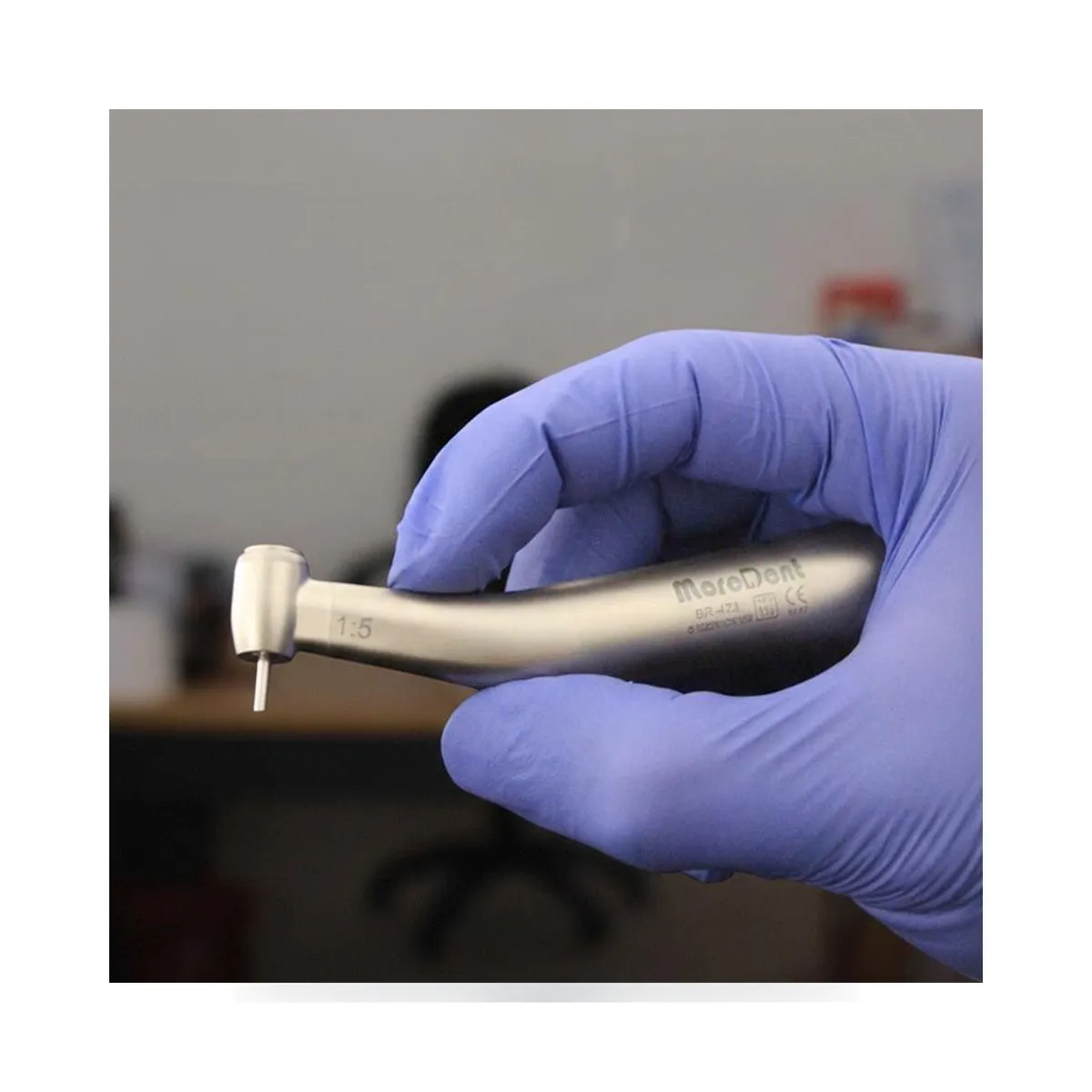 More Dent BR-422-15 1:5 stainless steel speed-increasing contre-angle with push-button head