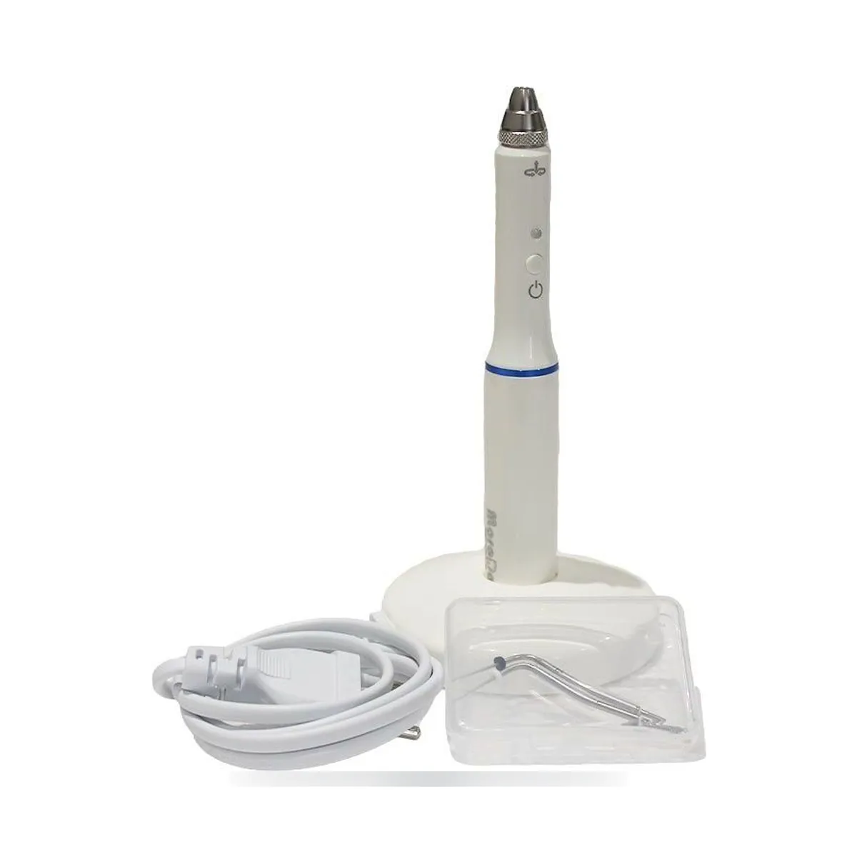 Stylo d'obturation sans fil More Dent BR-106 posé sur son socle de recharge