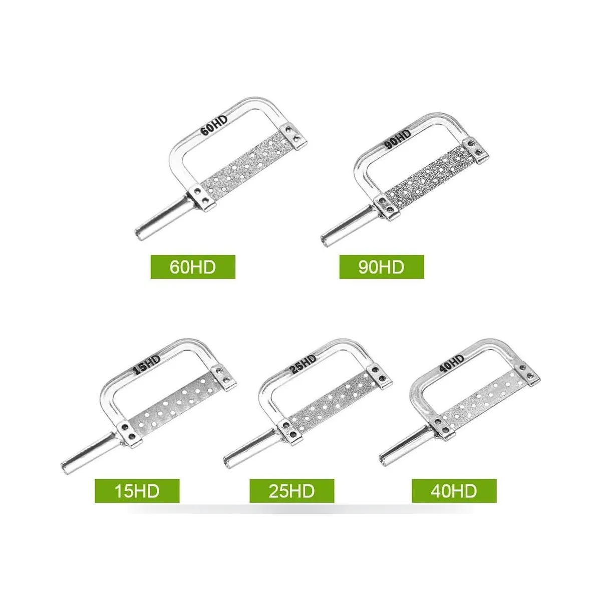 More Dent kit of 5 metal interproximal reduction strips 15 to 90 microns.