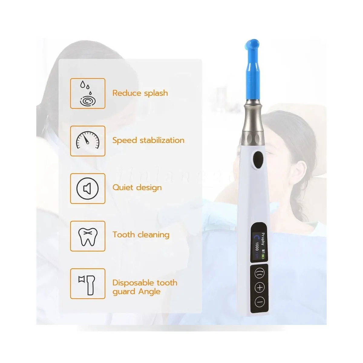 More Dent BR-217 cordless polishing motor with 4:1 contre-angle and USB cable.