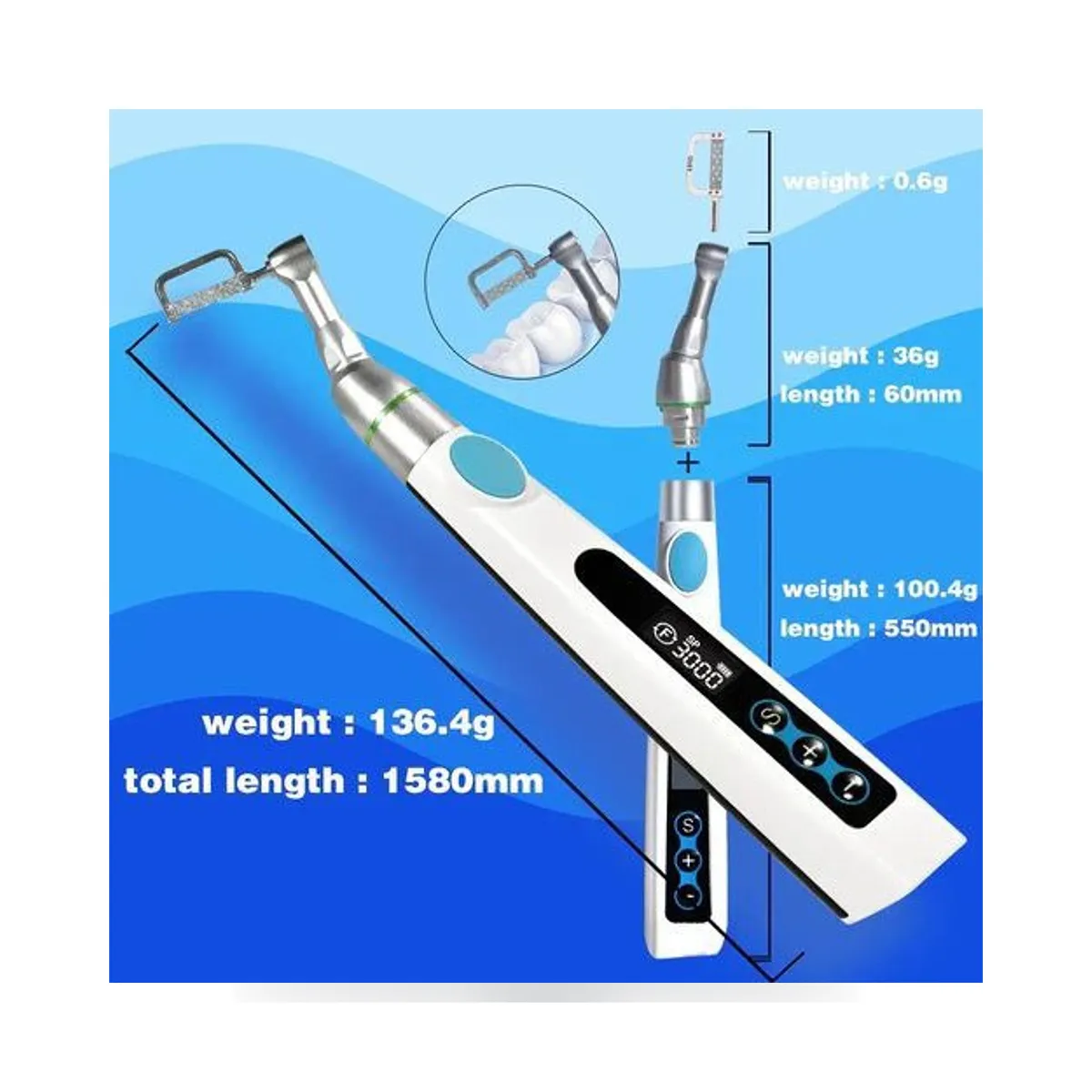 Micromoteur sans fil More Dent BR-218 avec têtes IPR et polissage interchangeables
