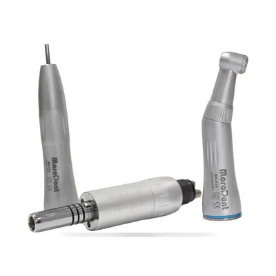 More Dent BR-414J contre-angle, straight handpiece and 4-hole pneumatic micromotor.