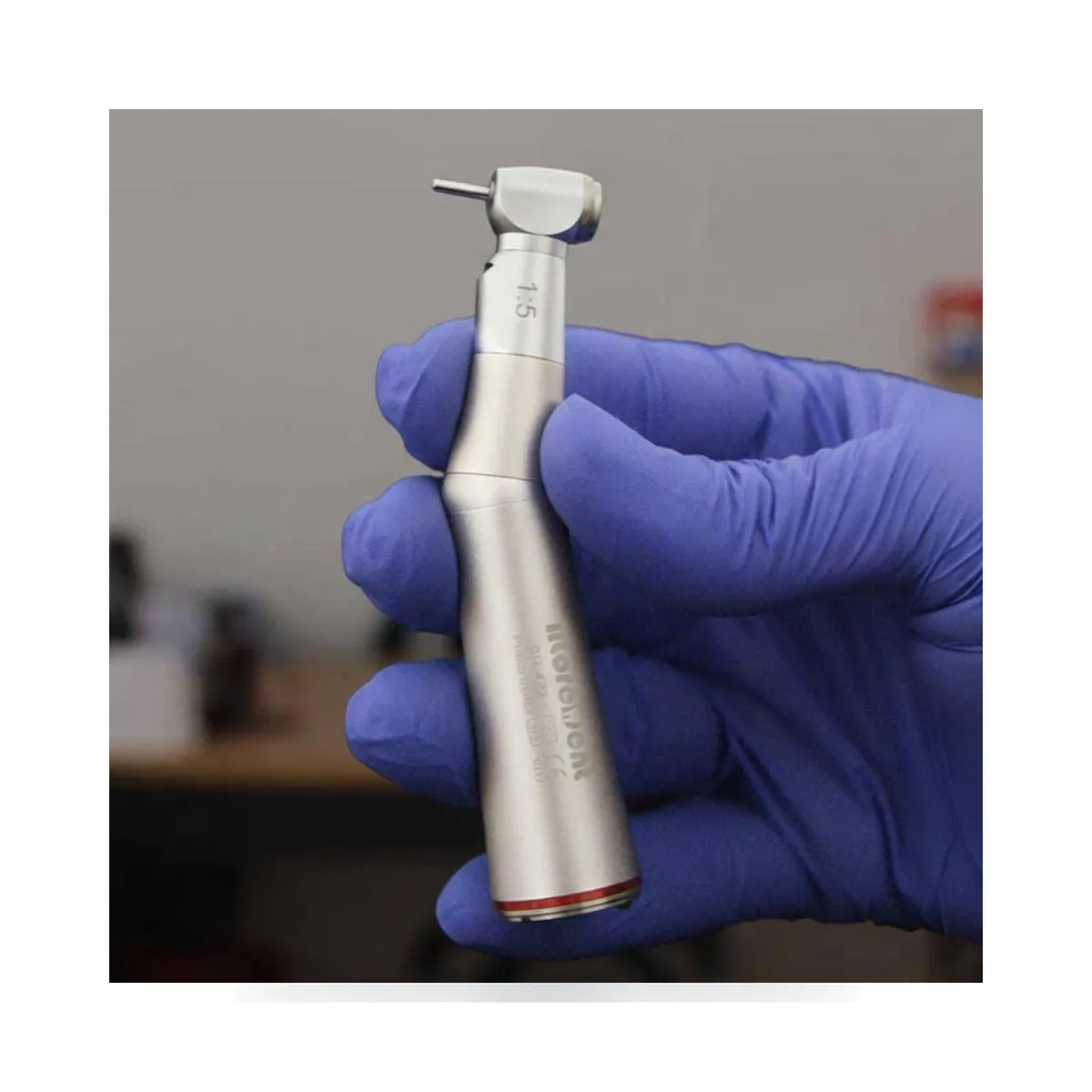 Contre-angle multiplicateur 1:5 More Dent BR-422-5P en acier inoxydable avec fibre optique