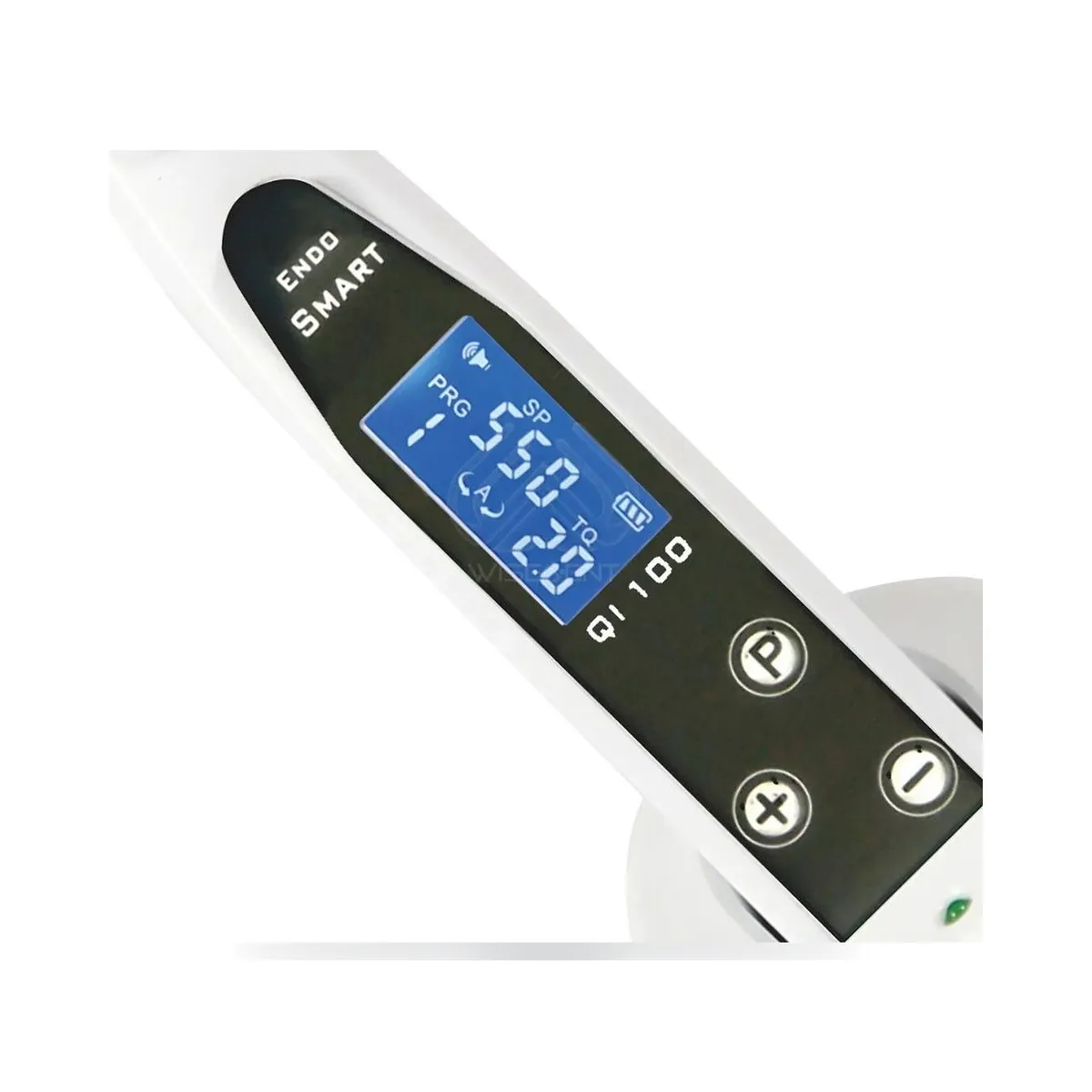 Moteur d'endodontie sans fil More Dent BR-206 blanc avec contre-angle et écran LCD couleur.