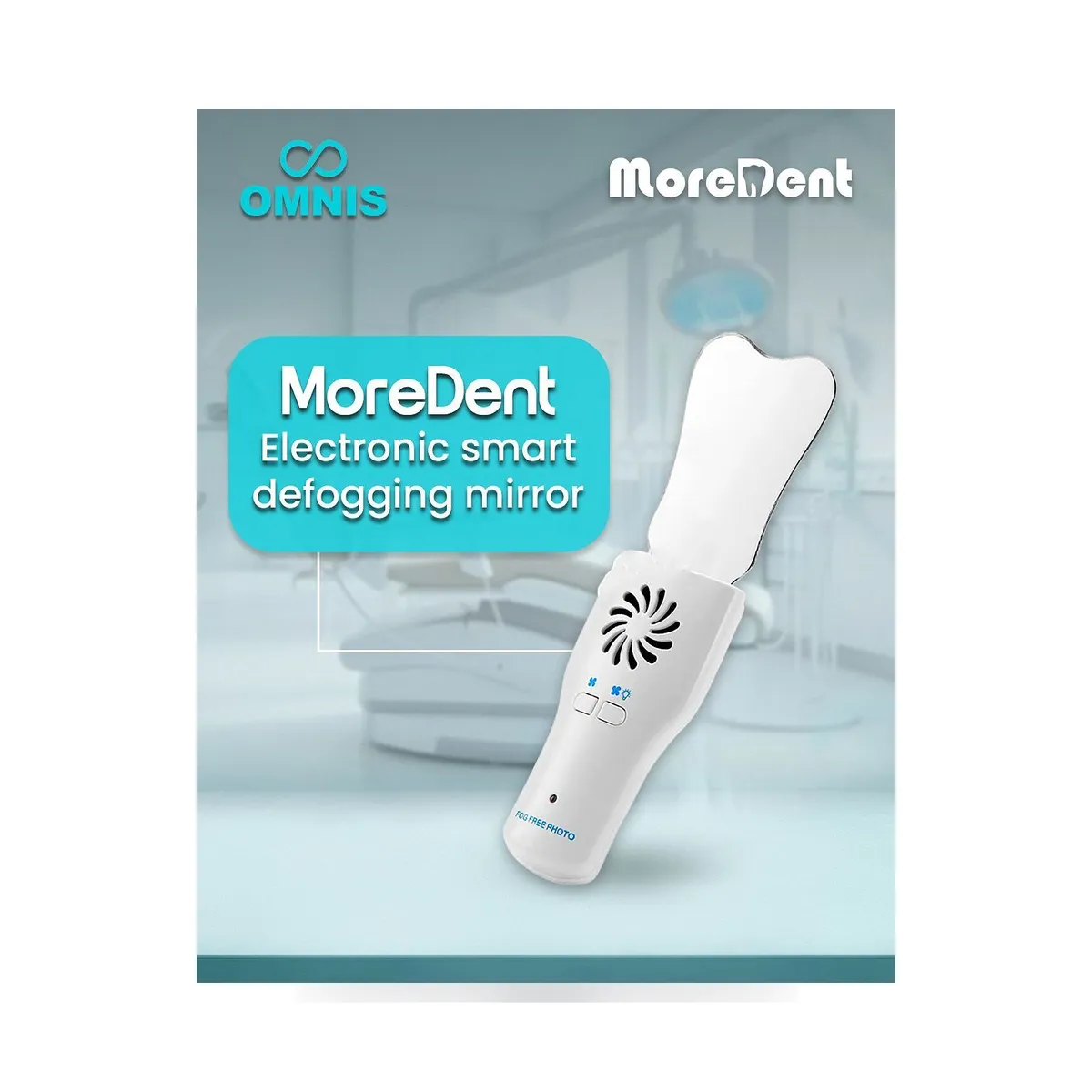More Dent BR-509 intraoral photography mirror handle with LED lighting.