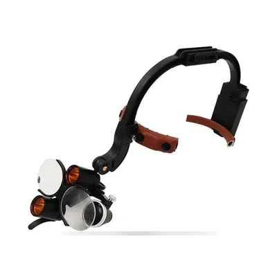 Loupes binoculaires More Dent montées sur bandeau frontal avec lampe LED et batterie
