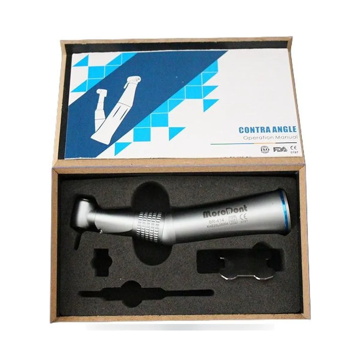 More Dent 1:1 metal dental contre-angle with LED head and push-button