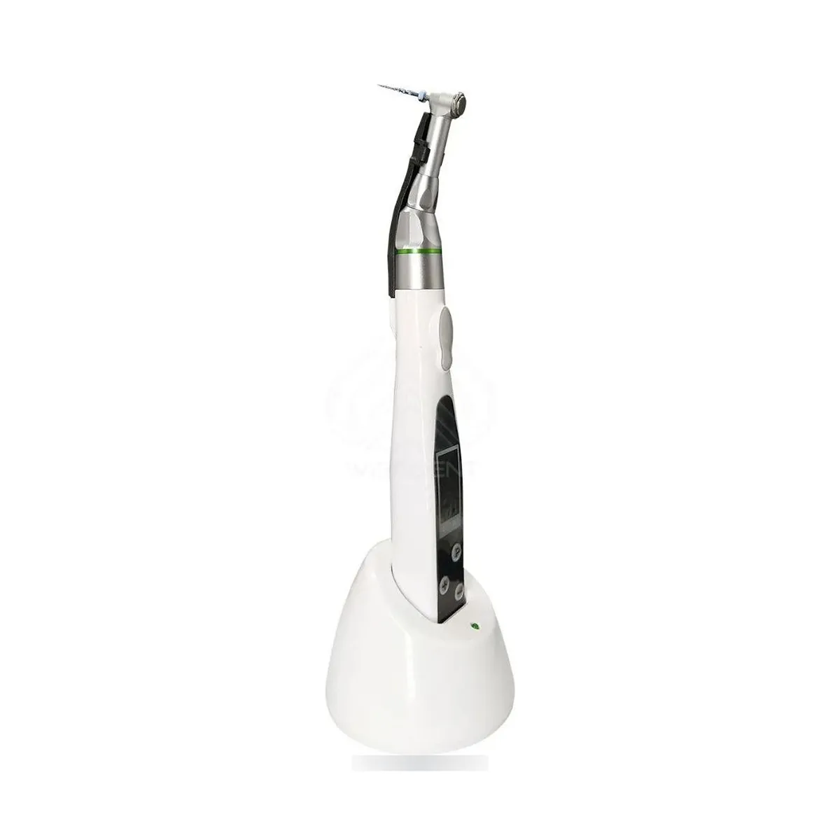 Moteur d'endodontie sans fil More Dent BR-206 blanc avec contre-angle et écran LCD couleur.