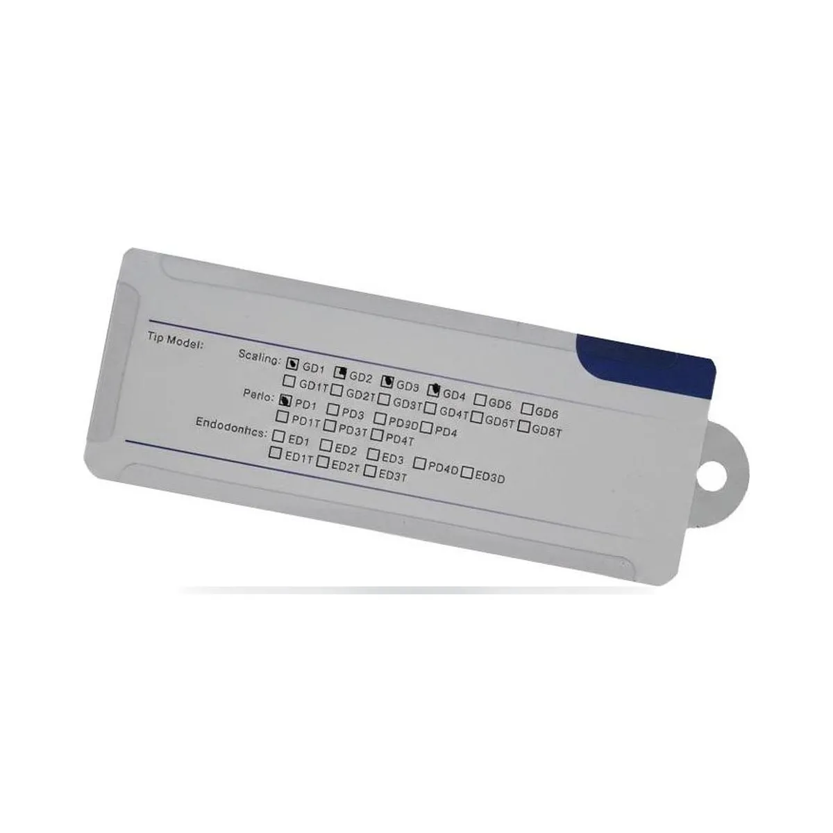 Boîte de 5 inserts de détartrage More Dent avec pointes G1, G2, G4 et P1.