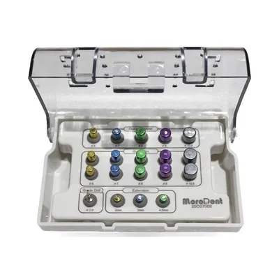 Coffret de positionnement d'implant More Dent BR-412T-3 avec broches et butées de guidage