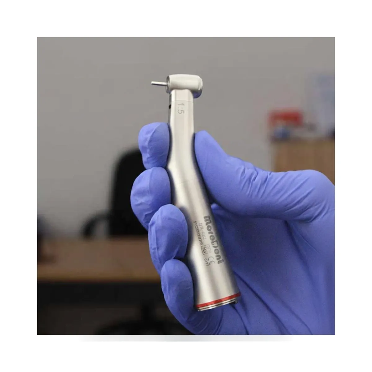 More Dent BR-422-15 1:5 stainless steel speed-increasing contre-angle with push-button head