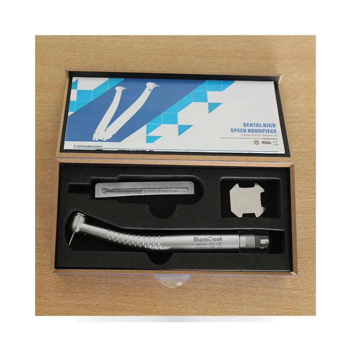 More Dent BR-164PH metal dental turbine with standard head and 4-hole connection.