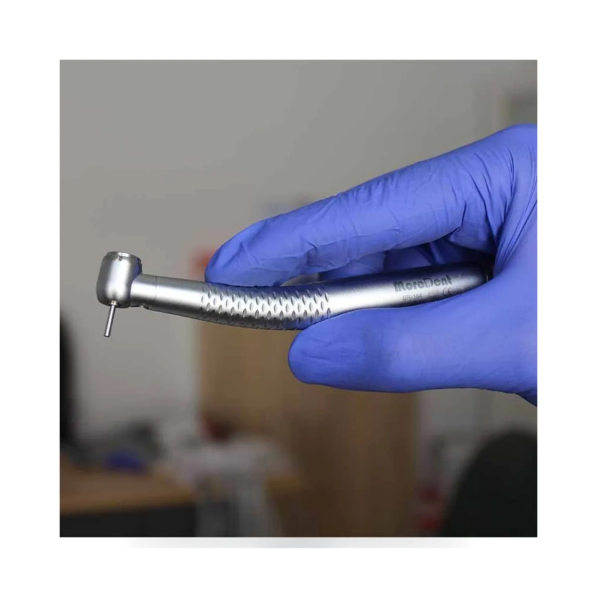 More Dent BR-164PH metal dental turbine with standard head and 4-hole connection.